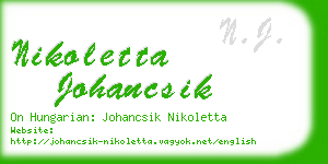 nikoletta johancsik business card